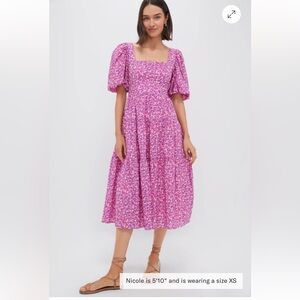 Pink Multi Floral Estella Midi Dress